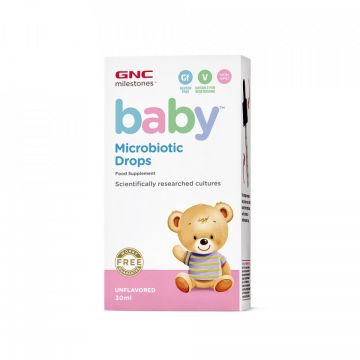 Picaturi pentru bebelusi Microbiotic Drops Milestones Baby 30 ml, GNC (Concentratie: 30 ml)