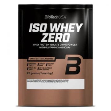 Pudra proteica Iso Whey Zero Caffe Latte, 45 g, Biotech USA