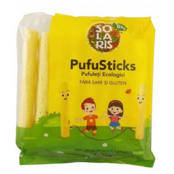 Pufuleti bio fara sare Pufusticks, 60 g, Solaris