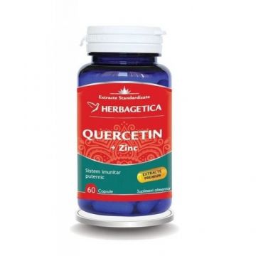 Quercetin Plus Zinc, 60 capsule, Herbagetica (Concentratie: 250 mg)