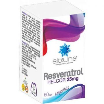 Resveratrol 25 mg Helcor 60 comprimate (Concentratie: 25 mg)