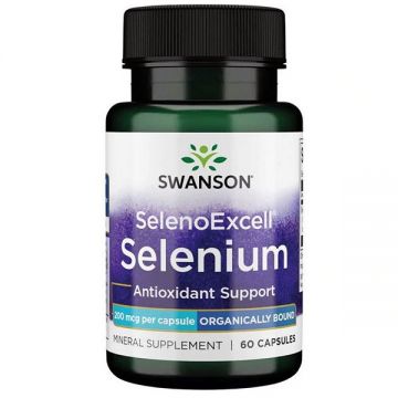 Seleniu Selenoexcell 200 mcg, 60 capsule, Swanson (Concentratie: 60 capsule)