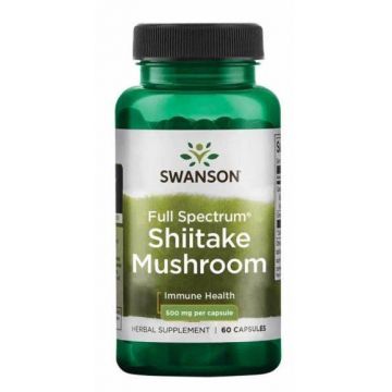 Shiitake Mushroom (Lentinus Edodes) 500mg, 60 capsule - Swanson