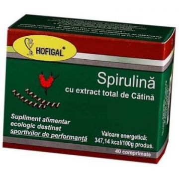 Spirulina cu Catina Hofigal 40 comprimate (Concentratie: 854 mg)