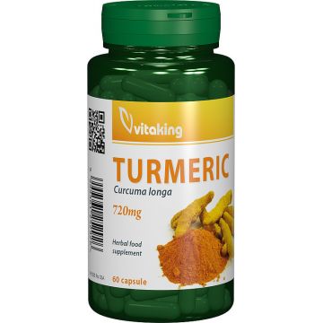 Turmeric (Curcuma) 720 mg Vitaking 60 capsule (Concentratie: 720 mg)
