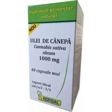 Ulei de canepa 1000 mg Hofigal 40 capsule (Concentratie: 1000 mg)