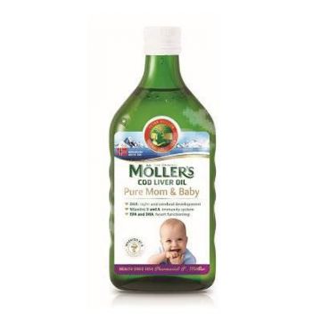 Ulei din ficat de cod Pure Mom & Baby, 250 ml, Moller's (Concentratie: 250 ml)