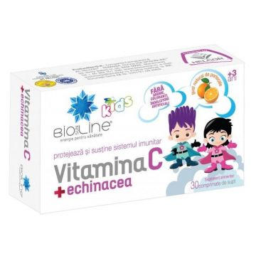 Vitamina C cu Echinacea pentru Copii Helcor 30 comprimate (Concentratie: 100 mg)