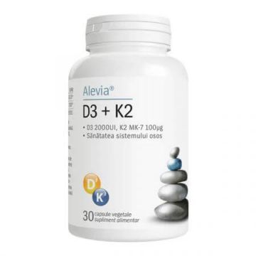 Vitamina D3 + Vitamina K2, 30 capsule, Alevia