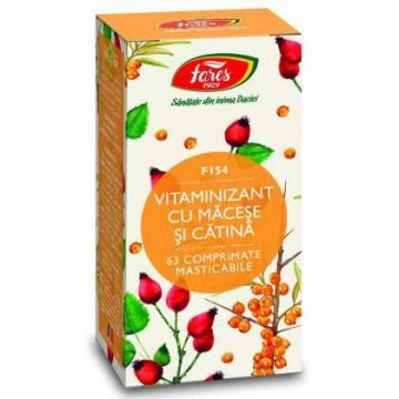 Vitaminizant cu Macese si Catina Fares 63 comprimate (Concentratie: 850 mg)