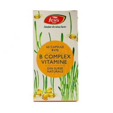 B complex vitamine naturale F172 60 capsule Fares (TIP PRODUS: Suplimente alimentare, Concentratie: 408 mg)