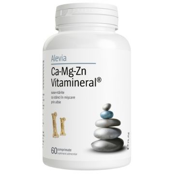 Ca-Mg-Zn Vitamineral, 60 comprimate, Alevia (Concentratie: 60 ccomprimate)