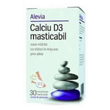 Calciu D3 masticabil Alevia 30 comprimate (Concentratie: 500 mg)