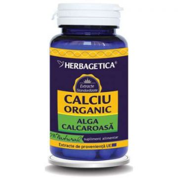 Calciu Organic Herbagetica capsule (Ambalaj: 30 capsule, TIP PRODUS: Suplimente alimentare, Concentratie: 180 mg)