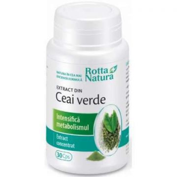 Ceai verde extract 100 mg Rotta Natura 30 capsule (Concentratie: 100 mg)