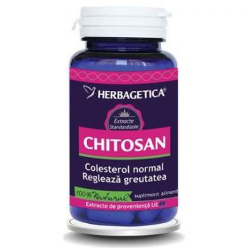 Chitosan Herbagetica capsule (Ambalaj: 60 capsule, Concentratie: 400 mg)