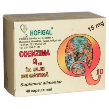 Coenzima Q10 in Ulei de Catina 15 mg Hofigal 40 capsule (Concentratie: 15 mg)