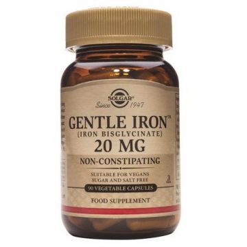 Gentle Iron (Fier) Solgar 90 capsule (TIP PRODUS: Suplimente alimentare, Concentratie: 20 mg)