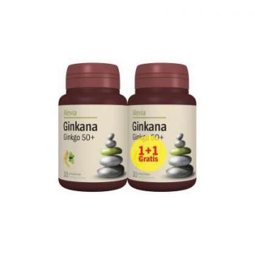 Ginkana Ginkgo 50+ Alevia 30+30 comprimate (Concentratie: 80 mg)
