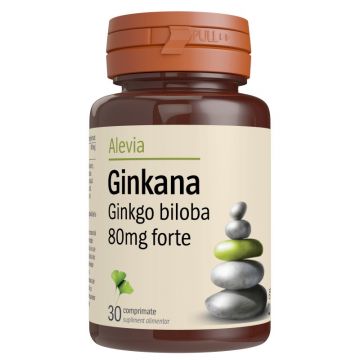 Ginkana Ginko Biloba Forte 80mg, Alevia (Gramaj: 30+30 comprimate)