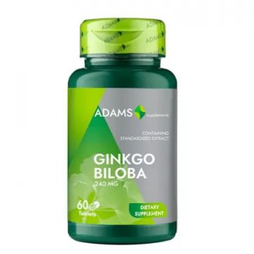 Ginkgo Biloba 240 mg Adams Vision (Concentratie: 240 mg, Ambalaj: 60+60 tablete)