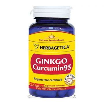Ginkgo Curcumin95 Herbagetica capsule (Ambalaj: 30 capsule, Concentratie: 390 mg)