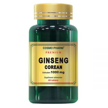 Ginseng Corean 1000 mg Cosmopharm Premium (Ambalaj: 30 tablete, Concentratie: 1000 mg)