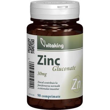Gluconat de Zinc 25 mg Vitaking 90 tablete (TIP PRODUS: Suplimente alimentare, Concentratie: 30 mg)