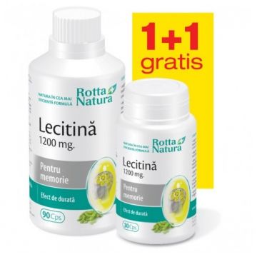 Lecitina 1200 mg Rotta Natura (Concentratie: 90 + 30 capsule)