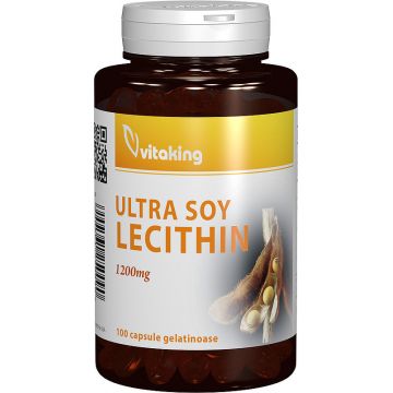 Lecitina din soia 1200 mg Vitaking 100 capsule (Concentratie: 1200 mg)