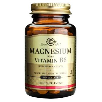 Magnesium+B6 (Magneziu cu vitamina B6) Solgar 100 tablete (Concentratie: 141.66 mg)