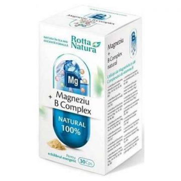 Magneziu plus B Complex Natural Rotta Natura 30 capsule (TIP PRODUS: Suplimente alimentare, Concentratie: 422.5 mg)
