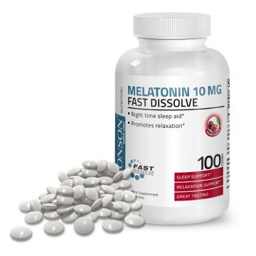 Melatonină 10 mg Cherry flavour, 100 tablete, Bronson Laboratories (Concentratie: 100 capsule)