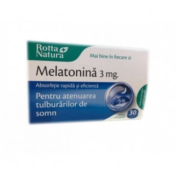 Melatonina sublinguala 3 mg Rotta Natura 30 tablete (Concentratie: 3 mg)