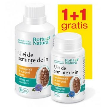 Ulei de seminte de in Rotta Natura capsule (Ambalaj: 30 capsule, Concentratie: 1000 mg)