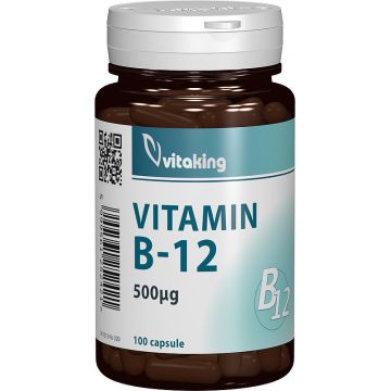 Vitamina B12 (cianocobalamina) 500 mcg Vitaking 100 capsule (TIP PRODUS: Suplimente alimentare, Concentratie: 500 mcg)