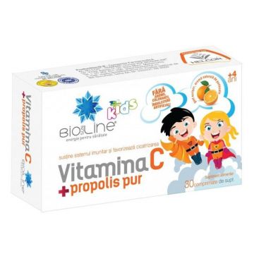 Vitamina C cu Propolis Pur pentru Copii Helcor 30 comprimate de supt (TIP PRODUS: Suplimente alimentare, Concentratie: 250 mg)