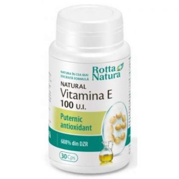 Vitamina E naturala 100 UI Rotta Natura 30 capsule (TIP PRODUS: Suplimente alimentare, Concentratie: 100 UI)