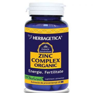 Zinc Complex Organic Herbagetica capsule (Ambalaj: 60 capsule, TIP PRODUS: Suplimente alimentare, Concentratie: 465 mg)