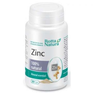 Zinc Natural Rotta Natura 30 capsule (TIP PRODUS: Suplimente alimentare, Concentratie: 300 mg)