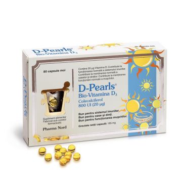 D-Pearls Bio-Vitamina D3 Pharma Nord 80 capsule (Ambalaj: 80 capsule)