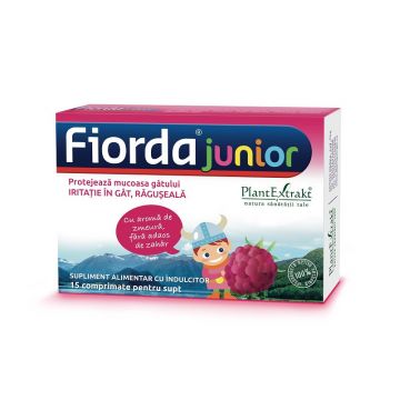 Fiorda Junior cu aromă de zmeură, 15 comprimate, Plant Extrakt