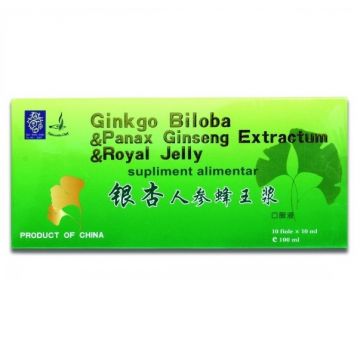Ginkgo Biloba, Ginseng si Royal Jelly Naturalia Diet 10 fiole