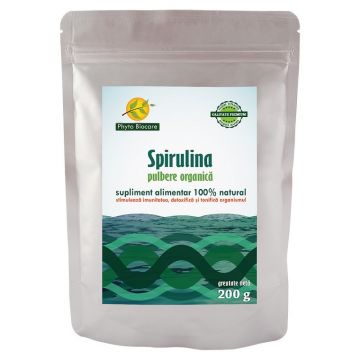 Pulbere de spirulină, 200 g, Phyto Biocare