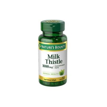 Silimarin Milk Thistle 1000 mg Natures Bounty 60 comprimate (Ambalaj: 60 comprimate)