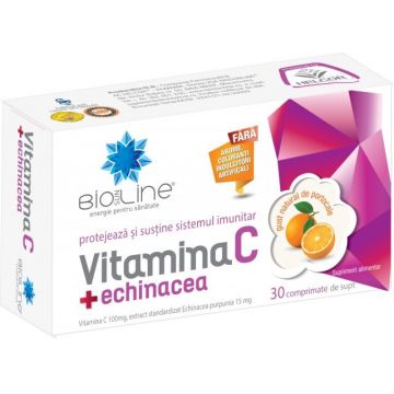 Vitamina C + Echinacea Helcor, 30 comprimate de supt (Ambalaj: 30 comprimate)