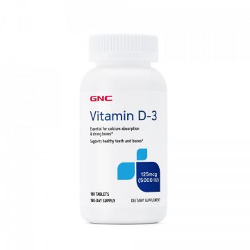 Vitamina D-3 5000 IU, 180 tablete, GNC