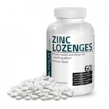 Zinc 23 mg, 60 tablete masticabile, Bronson Laboratories