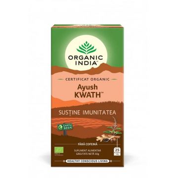 Ceai Tulsi Ayush Kwath, 25 plicuri, Organic India