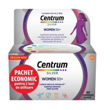 Centrum Silver 50+ pentru femei, 60 comprimate, Gsk